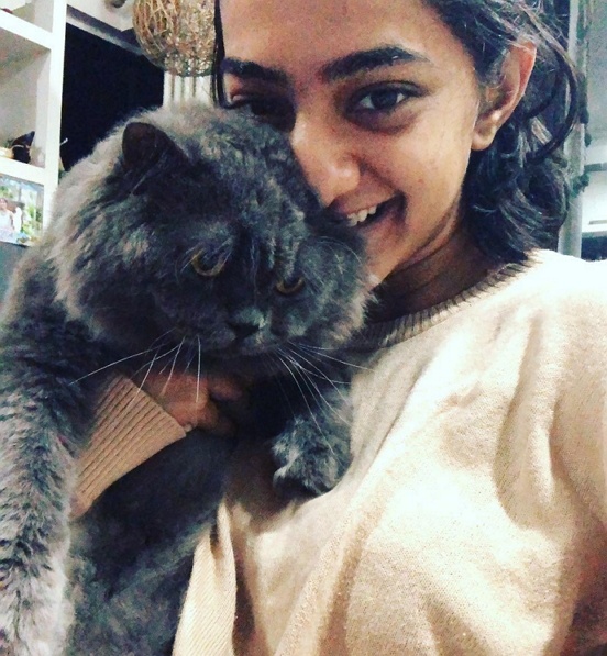 gargi sawant with her cat